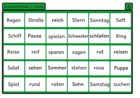 Vorschau - Arbeitsblätter - Lesebingo Grundwortschatz 6 für die 2. Klasse - Seite 3