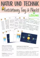 Vorschau - Arbeitsblätter - NT Entstehung von Tag und Nacht + Lösung - Deckblatt