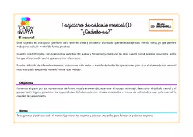 Vista previa - Tarjetas / Manipulativos - Tarjetero de cálculo mental (I) - sumas y restas - página 1