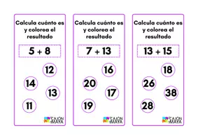 Vista previa - Tarjetas / Manipulativos - Tarjetero de cálculo mental (I) - sumas y restas - página 2