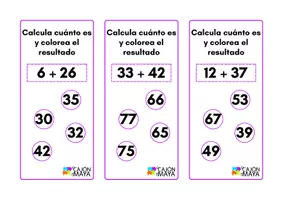 Vista previa - Tarjetas / Manipulativos - Tarjetero de cálculo mental (I) - sumas y restas - página 3