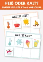 Vorschau - Spiele - Heiß oder Kalt lernen | Sortierspiel Temperatur | Gegensätze erkennen & zuordnen | Kita & Vorschule | Wahrnehmung & Konzentration | Morgenkreisideen - Deckblatt