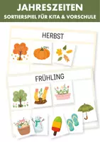 Vorschau - Spiele - Jahreszeiten lernen | Sortierspiel Frühling Sommer Herbst Winter | Zuordnungsspiel Jahreskreis | Kita & Vorschule | Wahrnehmung | Morgenkreisideen - Deckblatt