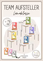 Vorschau - Bildkarten - Bunte Gruppenaufsteller Lamaklasse - Deckblatt