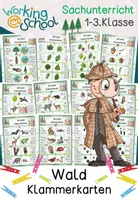 Vorschau - Stationenlernen - Wald | Klammerkarten - Deckblatt