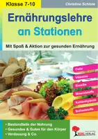 Vorschau - Unterrichtsreihen - Ernährungslehre an Stationen | Nährstoffe, Vitamine, Kohlenhydrate, Fette, Eiweiß, Verdauung | Biologie Hauswirtschaft Sekundarstufe I Klasse 7-10 Lösungen - Deckblatt
