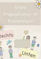 Vorschau - Aufgabenkarten - Erste Präpositionen im Klassenraum - 1. - 2. Klasse - Deckblatt