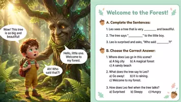Aperçu - Cartes d'exercices - The Little Explorer and the Magic Tree - Page 3