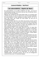 Vorschau - Arbeitsblätter - Leseverständnis Klasse 3/4/5 - Sachtext Klassenarbeit/Test/Lernzielkontrolle - Seite 1