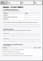 Vorschau - Stundenentwürfe - Canada - 15 Info Cards & Discovery Booklet (Grade 8) - Seite 3
