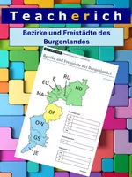 Vorschau - Arbeitsblätter - Burgenland - Bezirke und Freistädte (Karte) - Deckblatt