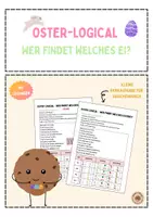 Vorschau - Arbeitsblätter - Oster-Logical: Wer findet welches Osterei? - Deckblatt