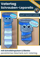 Vorschau - Mal- und Bastelvorlagen - Vatertag basteln – Schrauben-Leporello als persönliches Geschenk | Bastelvorlage - Deckblatt
