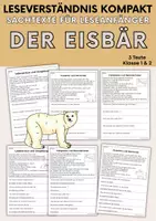Vorschau - Arbeitsblätter - Der Eisbär - Sachtexte für Erstleser | Leseverständnis Klasse 1 & 2 - Deckblatt