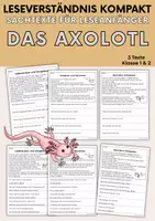 Vorschau - Arbeitsblätter - Das Axolotl - Sachtexte für Erstleser | Leseverständnis Klasse 1 & 2 - Deckblatt