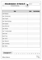Vorschau - Arbeitsblätter - Lesespaziergang Mondmission: Artemis II für die Klassen 1-3 - Seite 1