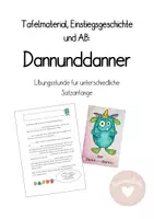 Vorschau - Präsentationen/Tafelbilder - Dannunddanner: Tafelmaterial, Geschichte und Arbeitsblatt - Deckblatt