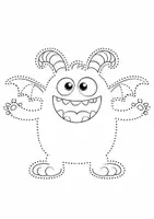 Vorschau - Mal- und Bastelvorlagen - Prickelbilder Monster Grundschule – 3 Vorlagen | Freebie - Seite 1