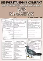 Vorschau - Arbeitsblätter - Der Kuckuck - Sachtexte für Erstleser, Leseverständnis Klasse 1 & 2 - Deckblatt