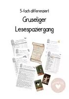 Vorschau - Arbeitsblätter - Gruseliger Lesespaziergang differenziert - Deckblatt