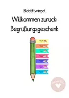 Vorschau - Anderer Materialtyp - Bleistift-Wimpel: Willkommen zurück - Deckblatt