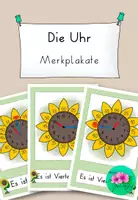 Vorschau - Merkblätter - Uhr Merkplakat Blumenuhr 2 - Deckblatt