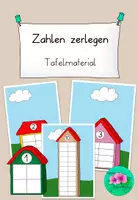 Vorschau - Präsentationen/Tafelbilder - Zahlen zerlegen mit Zahlenhäuser - schönes Tafelmaterial - Deckblatt