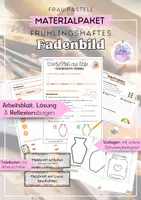 Vorschau - Unterrichtsreihen - Technik Werkstück - frühlingshaftes Fadenbild (Materialpaket) - Deckblatt