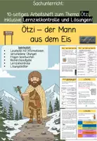 Vorschau - Unterrichtsreihen - Ötzi - der Mann aus dem Eis (Arbeitsheft mit Lernzielkontrolle und Lösungen) - Deckblatt