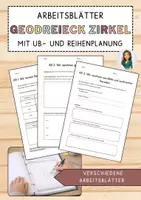 Vorschau - Unterrichtsreihen - Arbeitsblätter & Reihenplanung zum Geodreieck und Zirkel - editierbar - Deckblatt