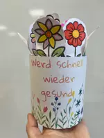 Vorschau - Mal- und Bastelvorlagen - Gute Besserung Geschenk - Duplo Banderole mit Wunschblumen - Deckblatt