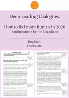 Vorschau - Arbeitsblätter - Deep Reading Dialogues: article on feeling human (again) - Deckblatt