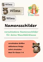 Vorschau - Anderer Materialtyp - Namensschilder Waschbärklasse - editierbar - Deckblatt