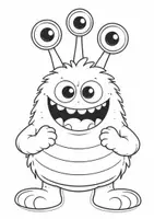 Vorschau - Mal- und Bastelvorlagen - Ausmalbilder Monster Grundschule – 3 Malvorlagen | Freebie - Seite 1