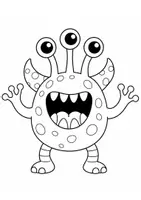 Vorschau - Mal- und Bastelvorlagen - Ausmalbilder Monster Grundschule – 3 Malvorlagen | Freebie - Seite 3