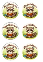 Vorschau - Mal- und Bastelvorlagen - Schulstart Paket – Waschbär (Steckbrief, Wimpelkette, Schilder) - Seite 1