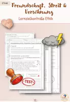 Vorschau - Test - Lernzielkontrolle Ethik - Freundschaft Streit und Versöhnung - Deckblatt