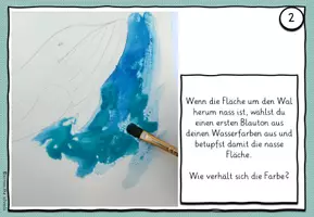 Vorschau - Mal- und Bastelvorlagen - Einen Wal malen mit der Nass-in-Nass Technik: Anleitung - Seite 3