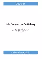 Vorschau - Test - Lektüretest - In der Strafkolonie (Franz Kafka) - Deckblatt