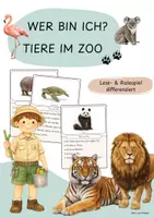 Vorschau - Spiele - Wer bin ich? | Tiere im Zoo | Spiel | Sachunterricht - Deckblatt