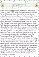 Vorschau - Arbeitsblätter - König Artus und die Tafelrunde, Lesen und verstehen Arbeitsblätter mit Lesetext, Fragen - Seite 2