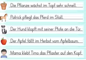 Vorschau - Arbeitsblätter - Laufdiktat Buchstabe Pf pf für die 1. Klasse - Seite 1