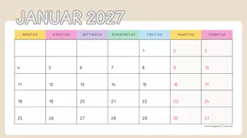 Vorschau - Poster - Kalender 2026/2027 für Kita & Schule | Monatsübersicht - Seite 3