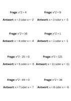Vorschau - Arbeitsblätter - Quiz Quadratische Gleichungen - Seite 3