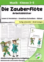 Vorschau - Arbeitsblätter - Die Zauberflöte – Lesen & Verstehen, Arbeitsblätter & kreative Übungen - mit Lernzielkontrolle - Deckblatt