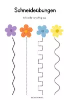 Vorschau - Arbeitsblätter - Schneideübungen Frühling – Arbeitsblätter für Kindergarten, Vorschule & 1. Klasse | Feinmotorik trainieren 🌼🌸🌺 - Deckblatt