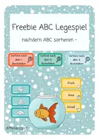 Vorschau - Stationenlernen - Freebie Wörter nach dem ABC sortieren - Legespiel - Deckblatt
