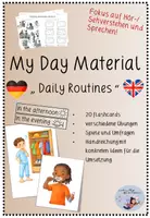 Vorschau - Stundenentwürfe - Daily Routines / My Day - Flashcards, differenzierte Übungen & Spiele - Deckblatt