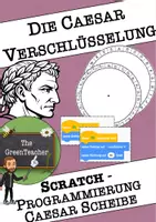 Vorschau - Arbeitsblätter - Caesar Verschlüsselung Scratch Projekt Klasse 5–7 – Arbeitsblätter & Anleitung (Informatik/Kryptologie) - Deckblatt