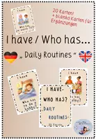 Vorschau - Spiele - I have - Who has ...? Spiel Daily Routines / My Day - Deckblatt